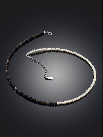 Black And White Choker With Pearl And Spinel The Link, image , picture 2