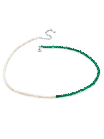 Stunning Pearl Choker Necklace With Green Spinel The Link, image , picture 3