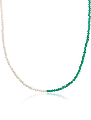 Stunning Pearl Choker Necklace With Green Spinel The Link, image 