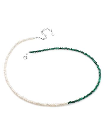 Fabulous Malachite And Pearl Choker The Link, image , picture 3