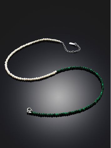 Fabulous Malachite And Pearl Choker The Link, image , picture 2