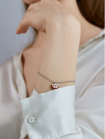 Chain Bracelet With Luminous Amber Charm, Length: 17, image , picture 3