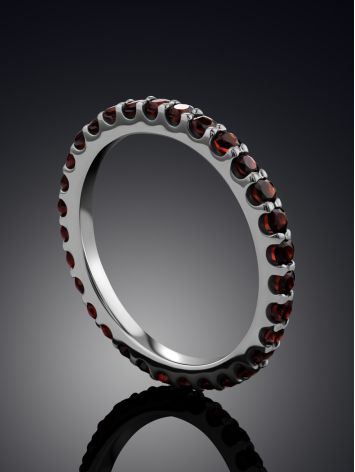 Shimmering Garnet Infinity Ring, Ring Size: 9 / 19, image , picture 2