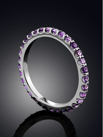 Trendy 32 Amethysts Infinity Ring, Ring Size: 10 / 20, image , picture 2