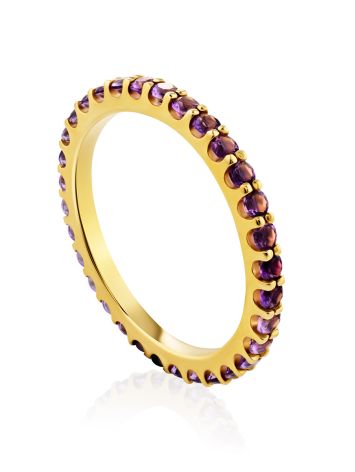 Shimmering Amethyst Infinity Ring, Ring Size: 9.5 / 19.5, image 