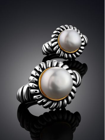 Contemporary Design Pearl Earrings, image , picture 2