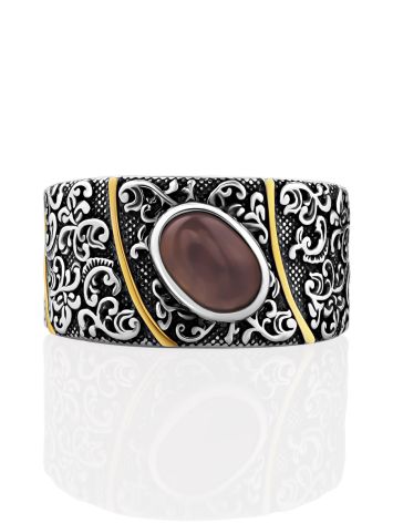 Ornate Band Ring With Natural Agate, Ring Size: 8.5 / 18.5, image , picture 4