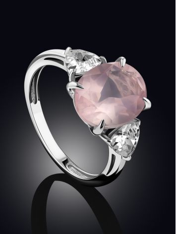 Ultra Chic Pink Quartz Ring, Ring Size: 8 / 18, image , picture 2