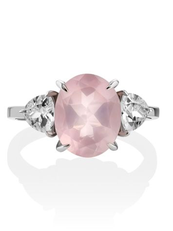 Ultra Chic Pink Quartz Ring, Ring Size: 8 / 18, image , picture 4