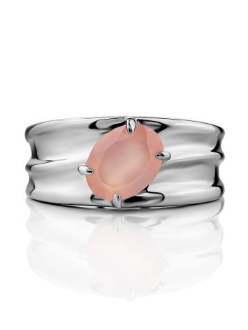 Glossy Peach Colored Quartz Ring, Ring Size: 8.5 / 18.5, image , picture 4