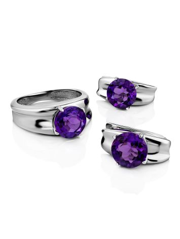 Wide Band Amethyst Ring, Ring Size: 6 / 16.5, image , picture 5