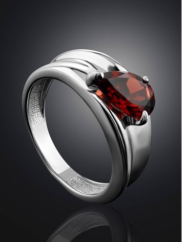 Lustrous Pear Cut Garnet Ring, Ring Size: 7 / 17.5, image , picture 2