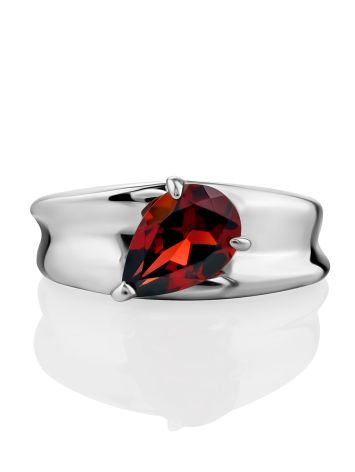 Lustrous Pear Cut Garnet Ring, Ring Size: 7 / 17.5, image , picture 4