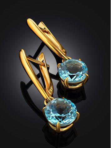 Classy Blue Topaz Dangle Earrings, image , picture 2
