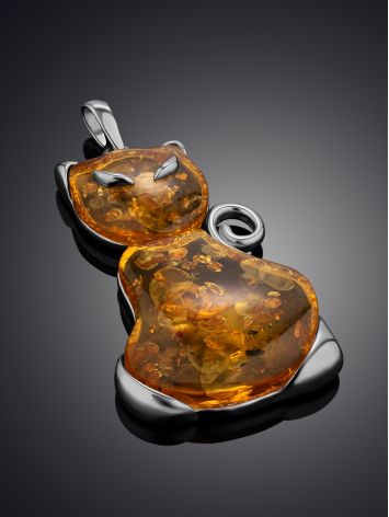 Cute Amber Cat Pendant, image , picture 2