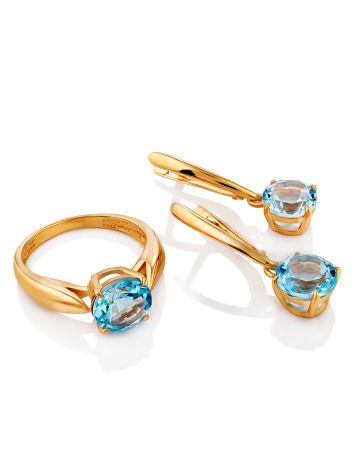 Elegant Blue Topaz Ring, Ring Size: 6.5 / 17, image , picture 5