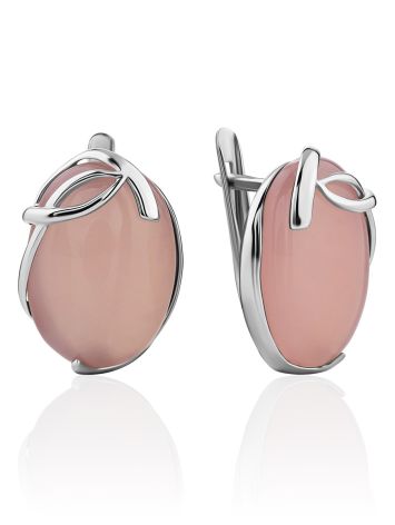 Laconic Pink Chalcedony Earrings, image 
