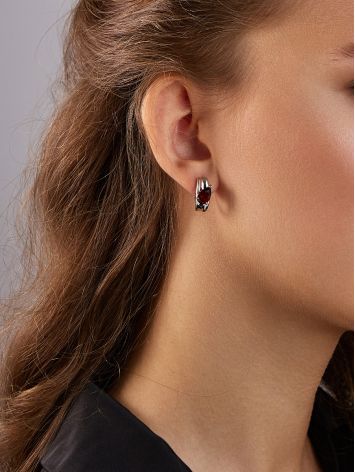 Lustrous Pear Cut Garnet Earrings, image , picture 3