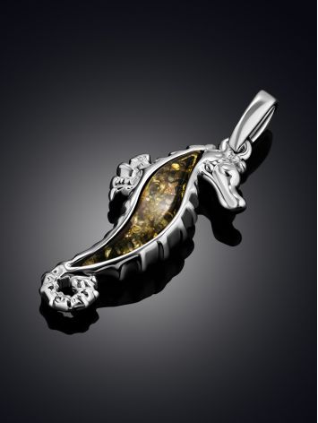 Tiny Amber Seahorse Pendant, image , picture 2