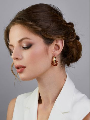 Designer Gilded Silver Hoops With Natural Amber The Palazzo, image , picture 3
