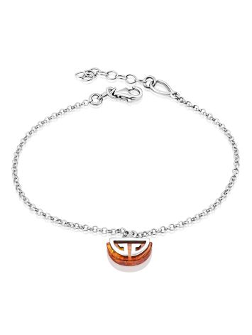 Chain Bracelet With Luminous Amber Charm, image 