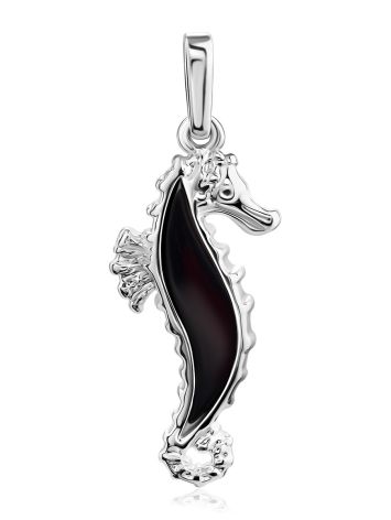 Cute Seahorse Pendant With Amber, image 