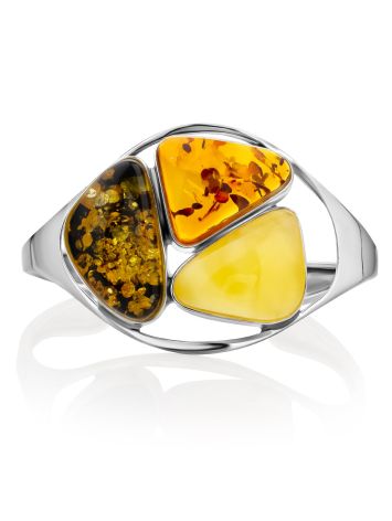 Gorgeous Multicolor Amber Cuff Bracelet The Bella Terra, image 