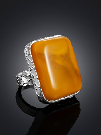 Natural Baltic Amber Statement Ring The Bella Terra, Ring Size: Adjustable, image , picture 2