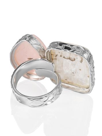 Ultra Chic Adjustable Ring With Pink Quartz And Natrolite The Bella Terra, Ring Size: Adjustable, image , picture 6