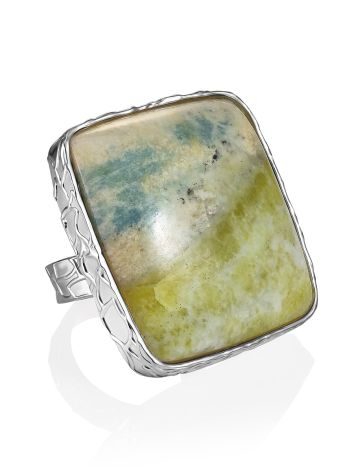 Nature-Inspired Cocktail Ring With Vesuvianite And Violane The Bella Terra, Ring Size: Adjustable, image 
