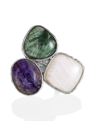 Bold Mix Stone Designer Ring The Bella Terra, Ring Size: Adjustable, image , picture 4