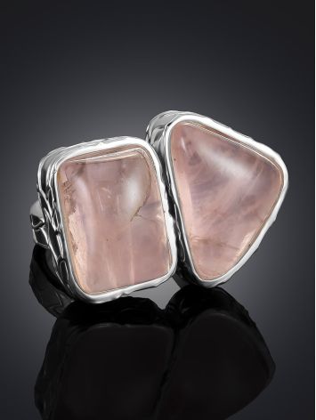 Gorgeous Pink Quartz Cocktail Ring The Bella Terra, Ring Size: Adjustable, image , picture 2