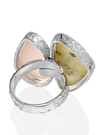 Voluminous Two-Stone Cocktail Ring The Bella Terra, Ring Size: Adjustable, image , picture 5