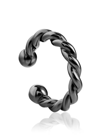 Stylish Blackened Silver Ear Cuff The Liquid Collection, image 
