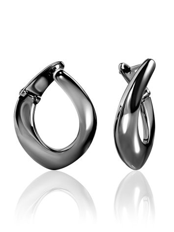 HOOP LOGO MONO EARRING in silver