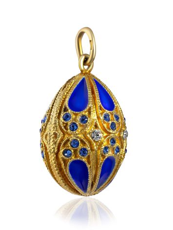Mesmerizing Deep Blue Enamel Egg Pendant With Crystals The Romanov, image , picture 4