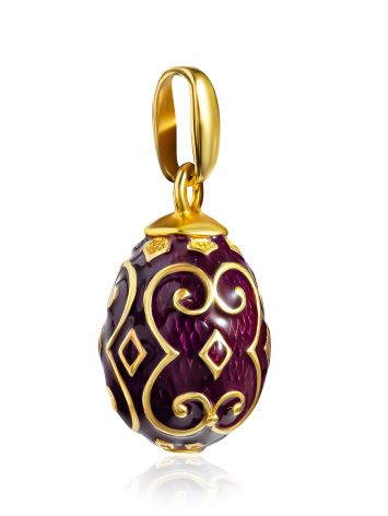 Classy Deep Purple Enamel Egg Pendant The Romanov, image , picture 4