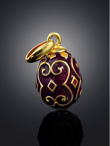 Classy Deep Purple Enamel Egg Pendant The Romanov, image , picture 2