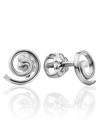 Glossy Cut Out Design Stud Earrings, image 