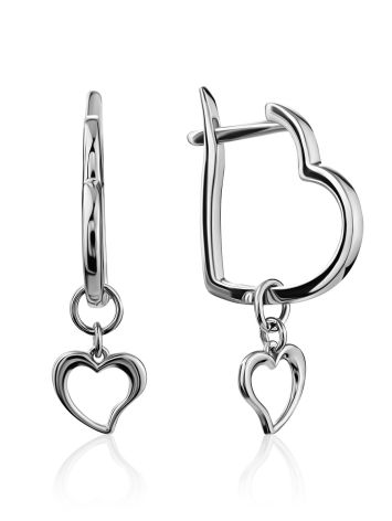 Lovely Heart Shaped Dangle Earrings, image 
