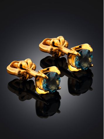 London Blue Topaz Stud Earrings, image , picture 2