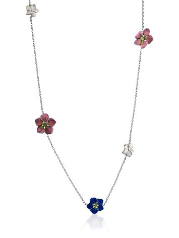 Ultra Feminine Necklace With Enamel Flowers, image 