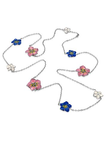 Ultra Feminine Necklace With Enamel Flowers, image , picture 4