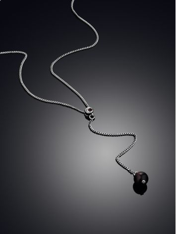 Stylish Y-Necklace With Garnet, image , picture 2