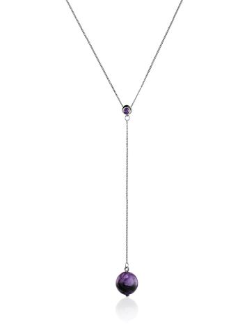 Trendy Tie Necklace With Charoite, image 