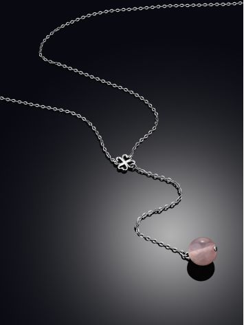 Ultra Feminine Y-Necklace With Quartz Pendant, Length: 45, image , picture 2
