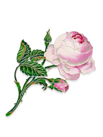 Stunning Enamel Rose Brooch, image , picture 5