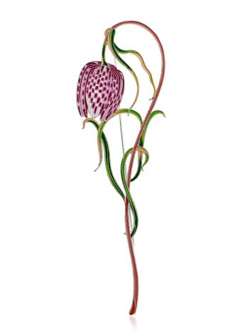 Fritillary Flower Enamel Brooch The Herbarium, image 