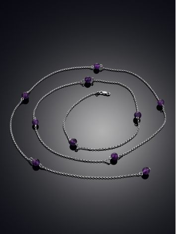 Opera Necklace With Amethyst Beads, image , picture 2