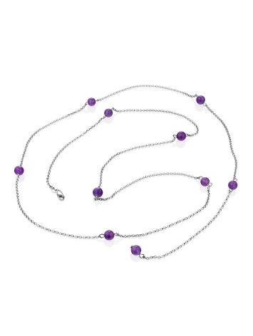 Opera Necklace With Amethyst Beads, image , picture 4
